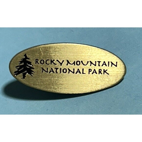 Rocky Mountain National Park -polished Brass Souvenir Travel Pin - Picture 3 of 3